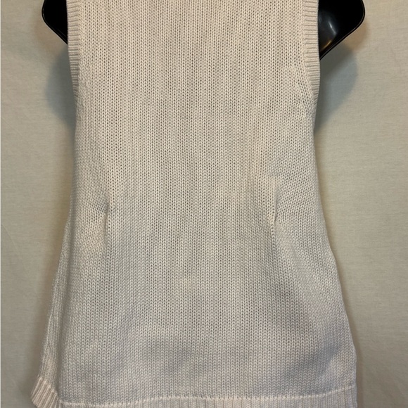 D-100 Loft White Sleeveless 100%‎ Cotton Pullover Sweater Size XS - Picture 7 of 12